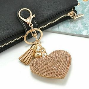 Rhinestone Heart Bag Charm